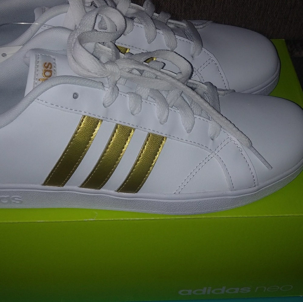 Gold & White Adidas-NEW!!!